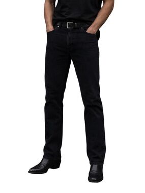 Men’s Black Straight-Leg Rustler Jeans 30x30 100% Cotton Vintage Workwear Denim